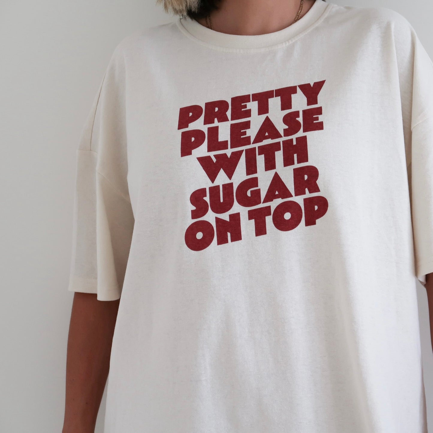 ADULTS Pretty Please Oversized Tee - Cream