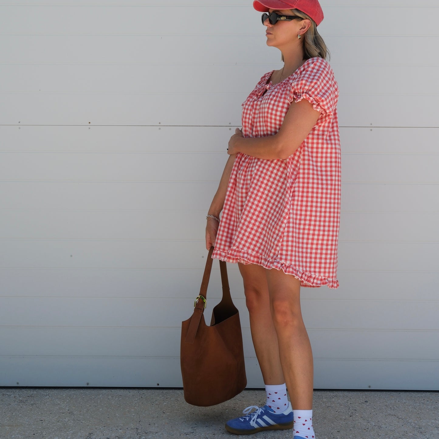 ADULTS Gingham Frankie Dress - Watermelon