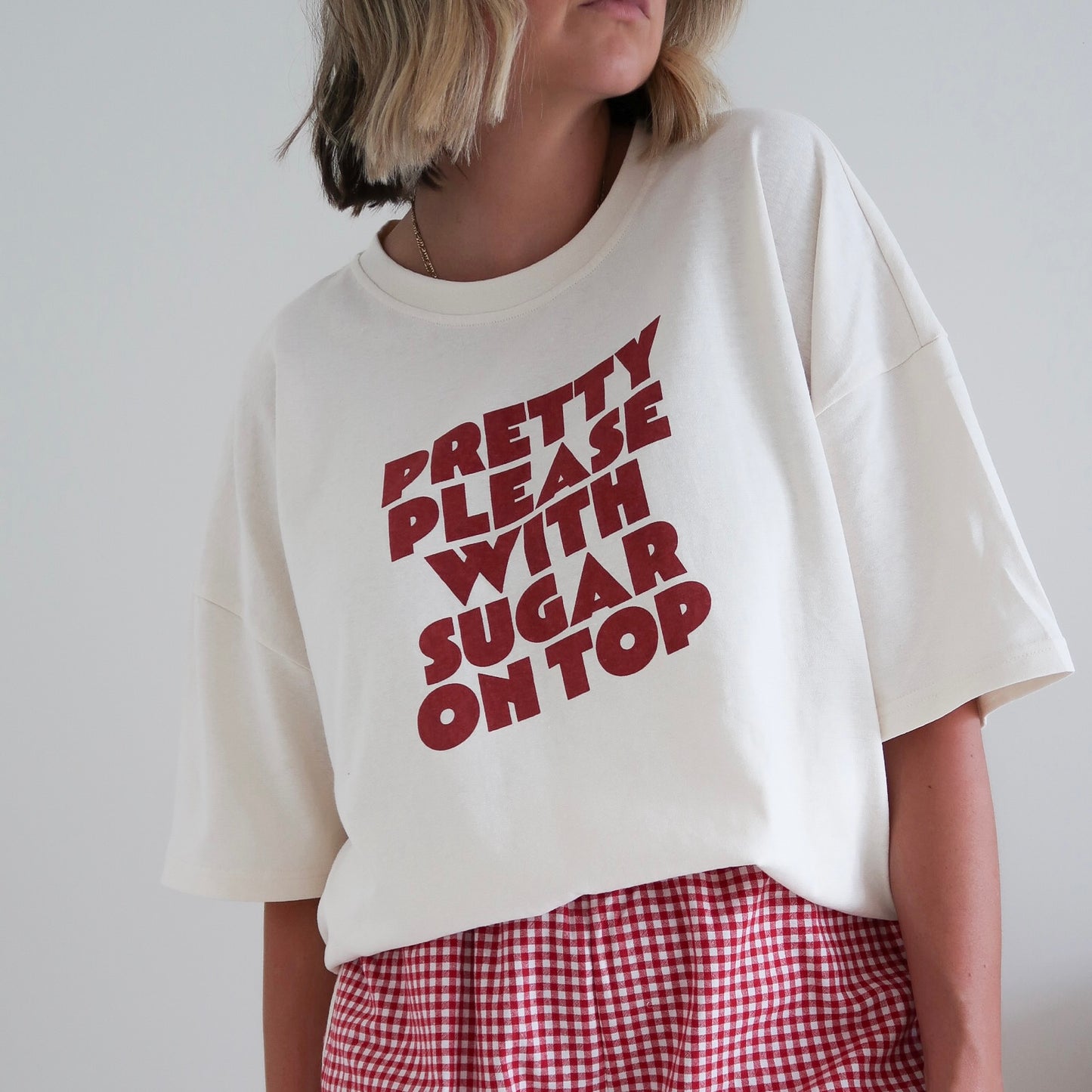 ADULTS Pretty Please Oversized Tee - Cream