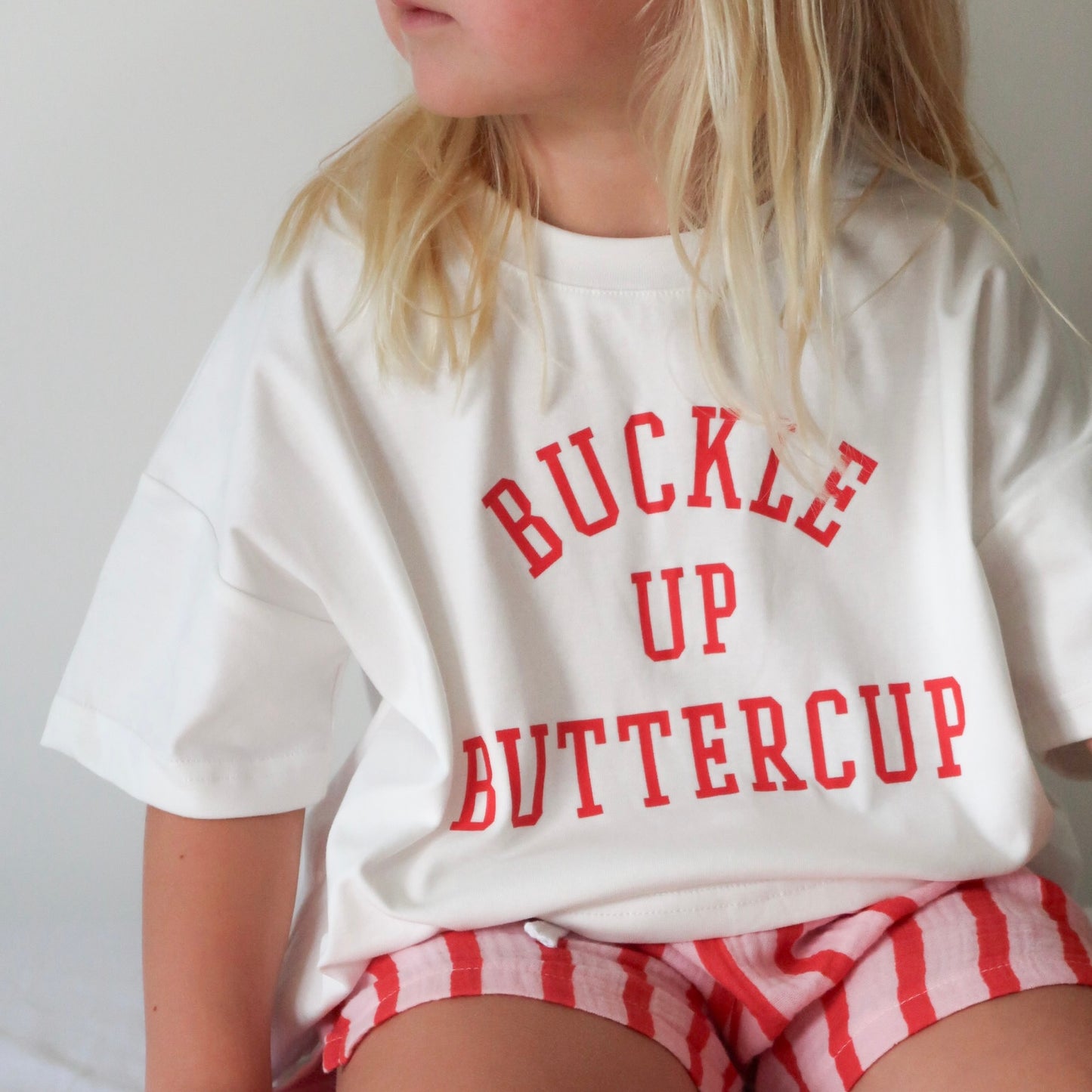 Buckle Up Buttercup Oversized Tee - Warm White