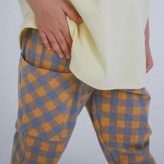 Picnic Pant - Blue/Marigold