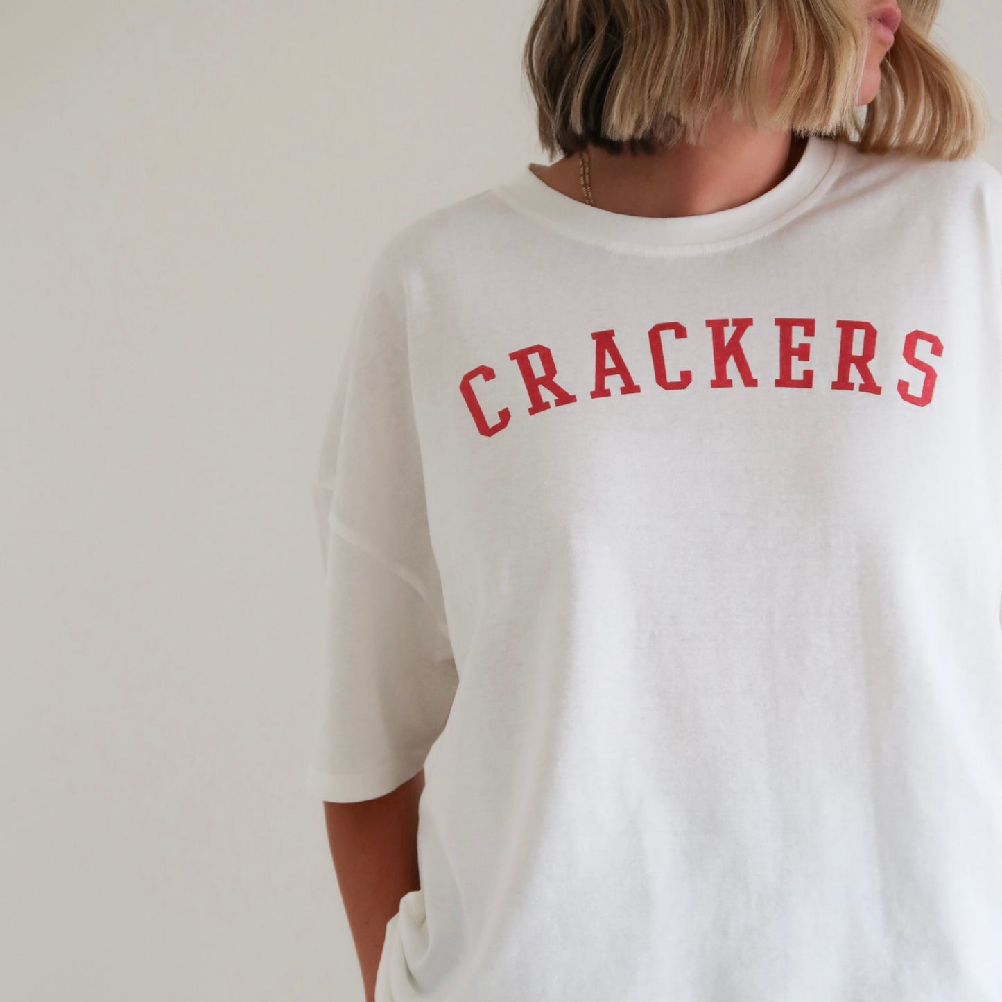 ADULTS Crackers Oversized Tee - Warm White