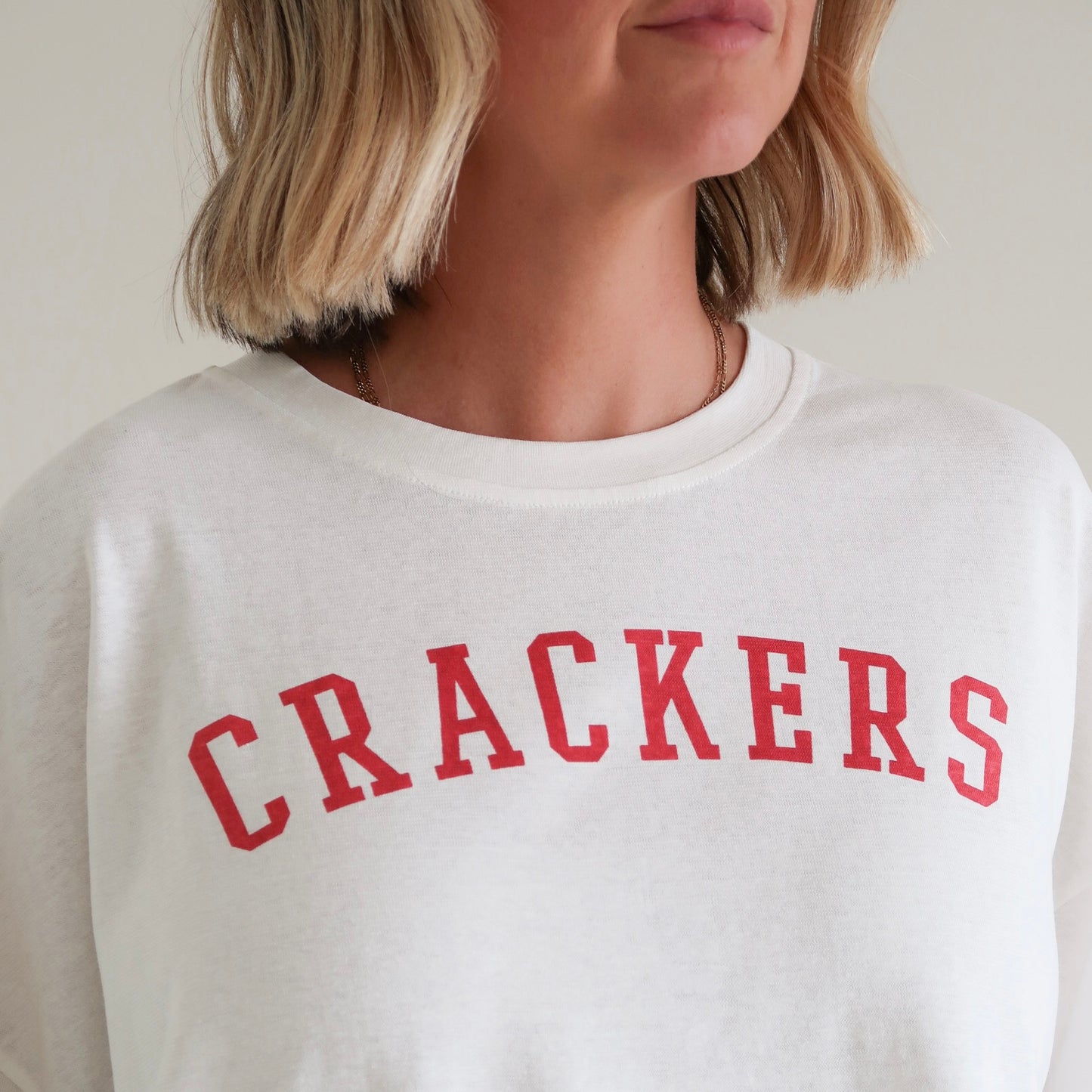 ADULTS Crackers Oversized Tee - Warm White