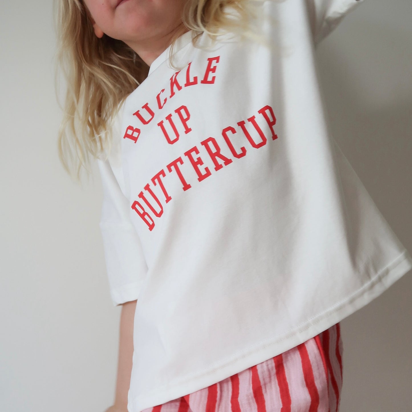 Buckle Up Buttercup Oversized Tee - Warm White