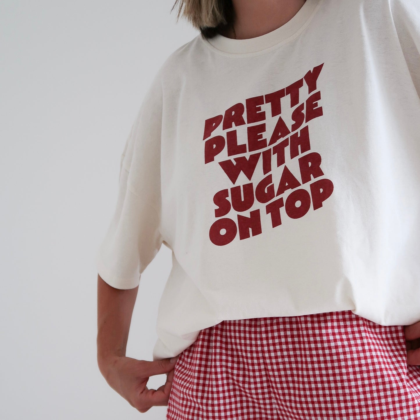 ADULTS Pretty Please Oversized Tee - Cream