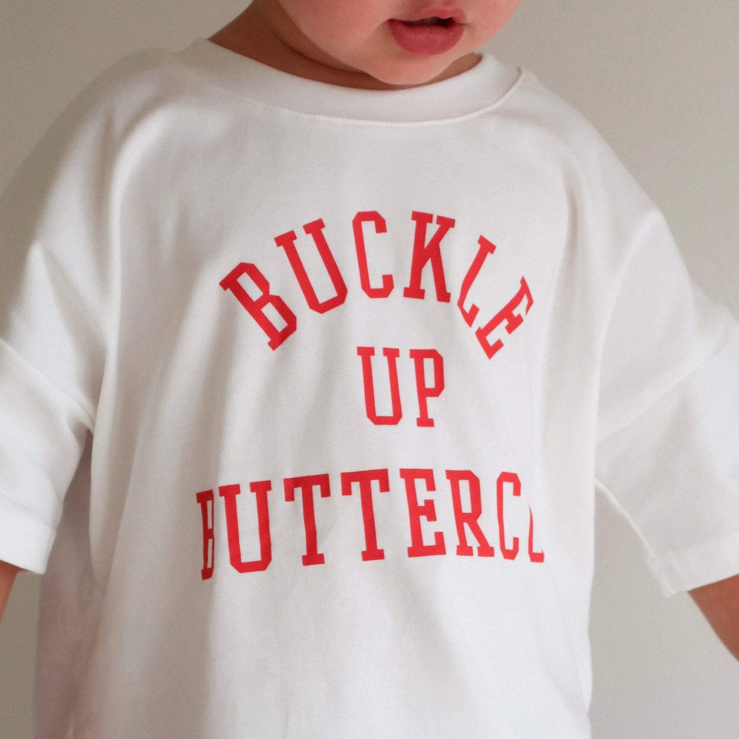 Buckle Up Buttercup Oversized Tee - Warm White