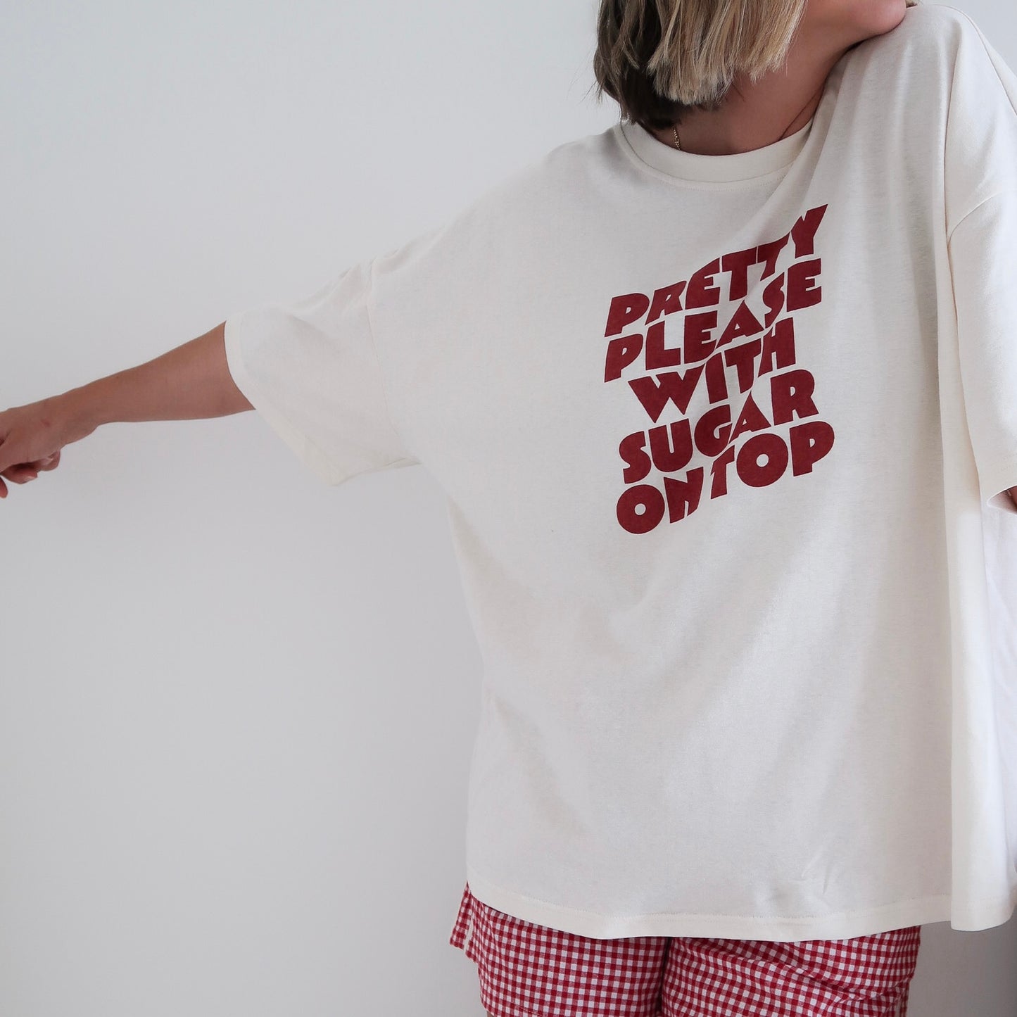 ADULTS Pretty Please Oversized Tee - Cream