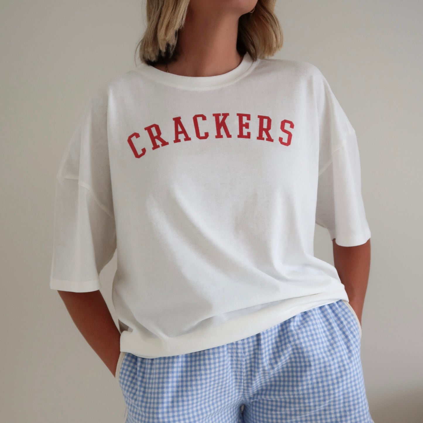 ADULTS Crackers Oversized Tee - Warm White