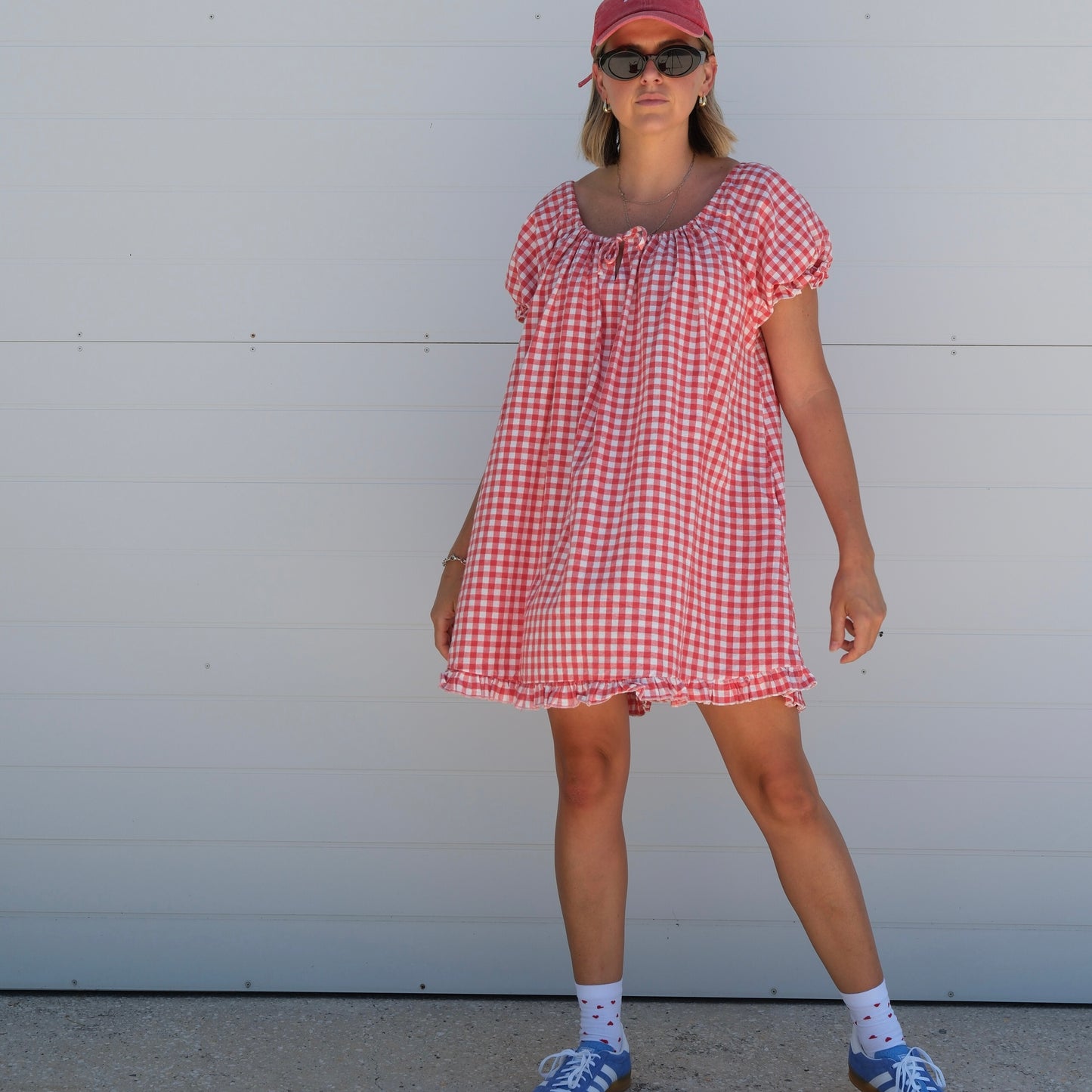 ADULTS Gingham Frankie Dress - Watermelon