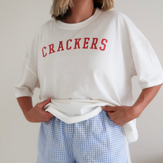 ADULTS Crackers Oversized Tee - Warm White