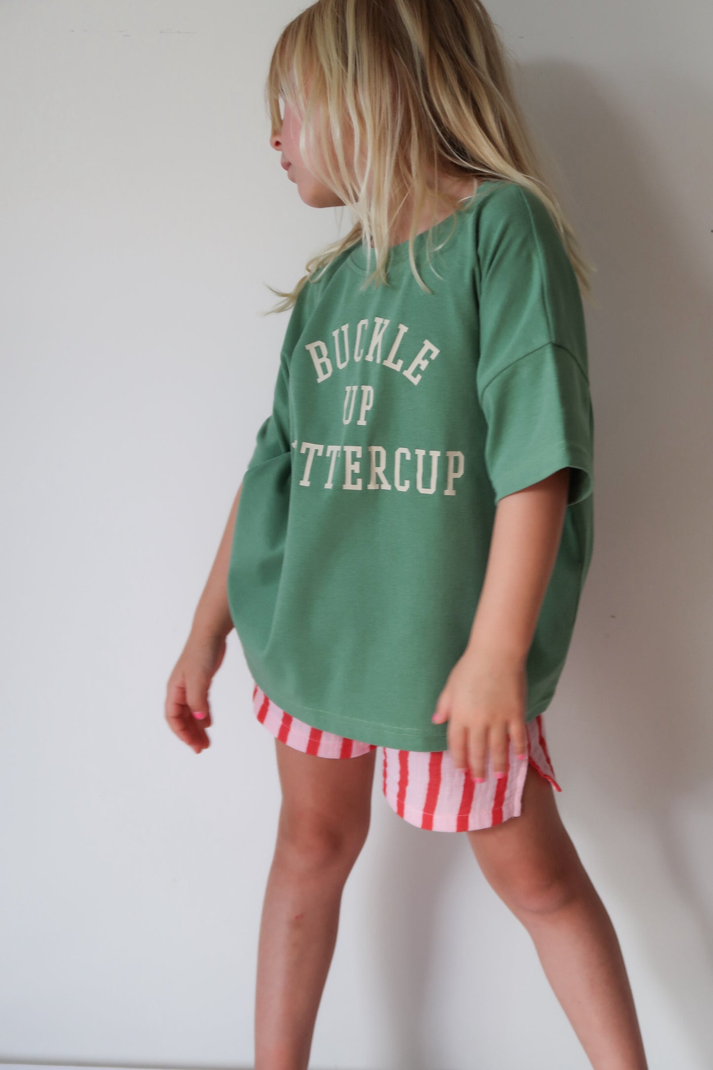 Buckle Up Buttercup Oversized Tee - Vintage Green (PRE-ORDER)