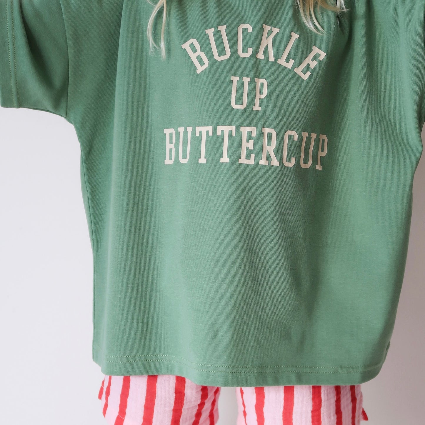 Buckle Up Buttercup Oversized Tee - Vintage Green (PRE-ORDER)