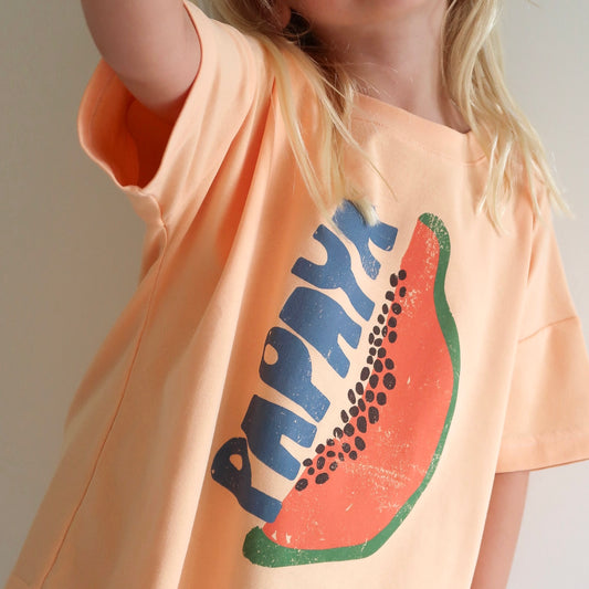 Papaya Oversized Tee - Peach