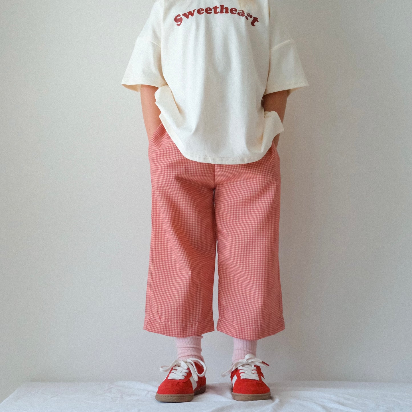 Thrift Check Pant - Raspberry/Cream