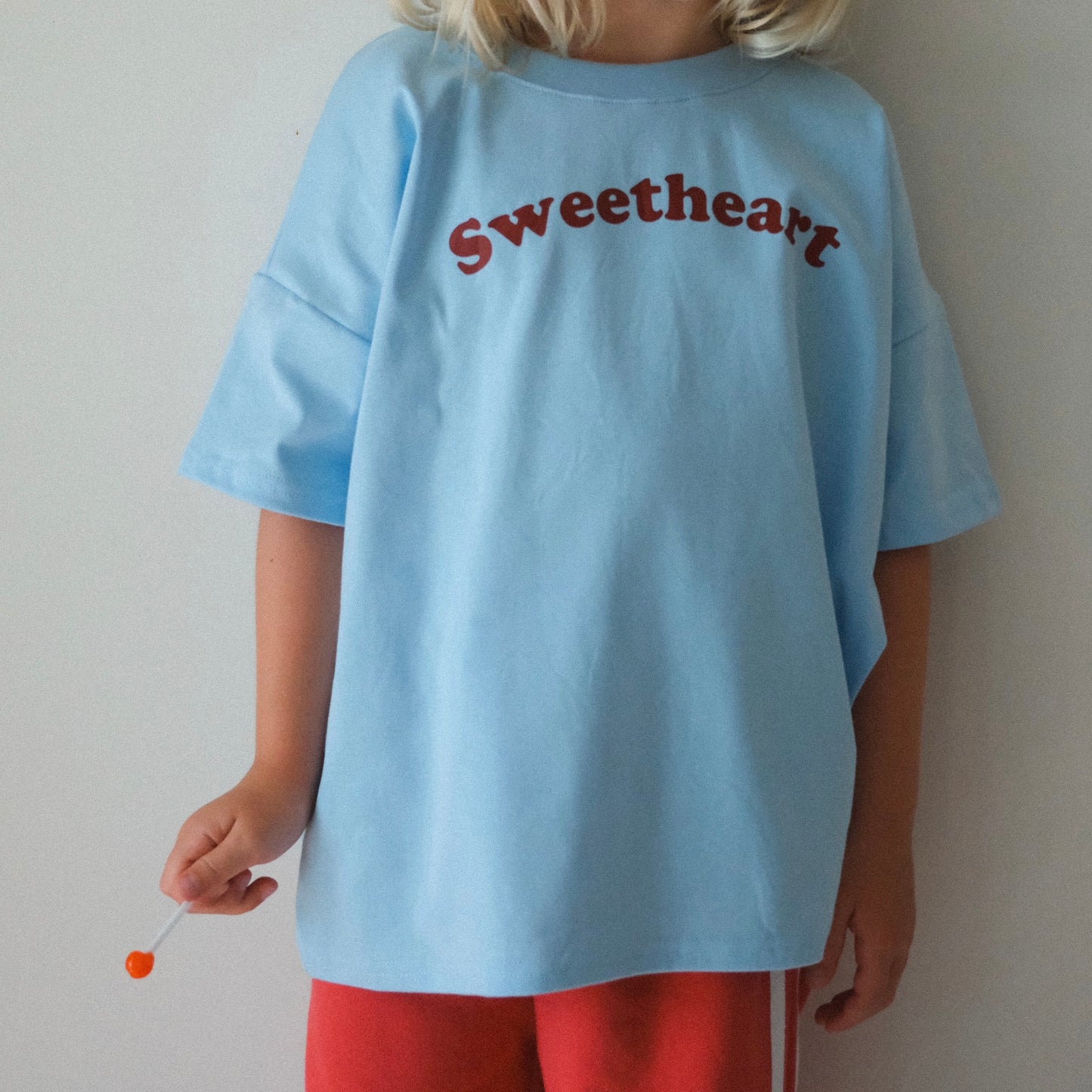 Sweetheart Oversized Tee - Sky Blue