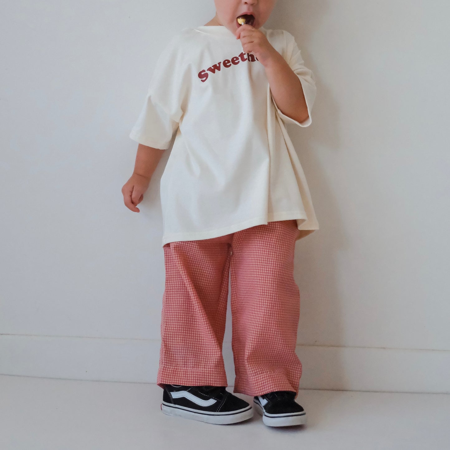 Thrift Check Pant - Raspberry/Cream